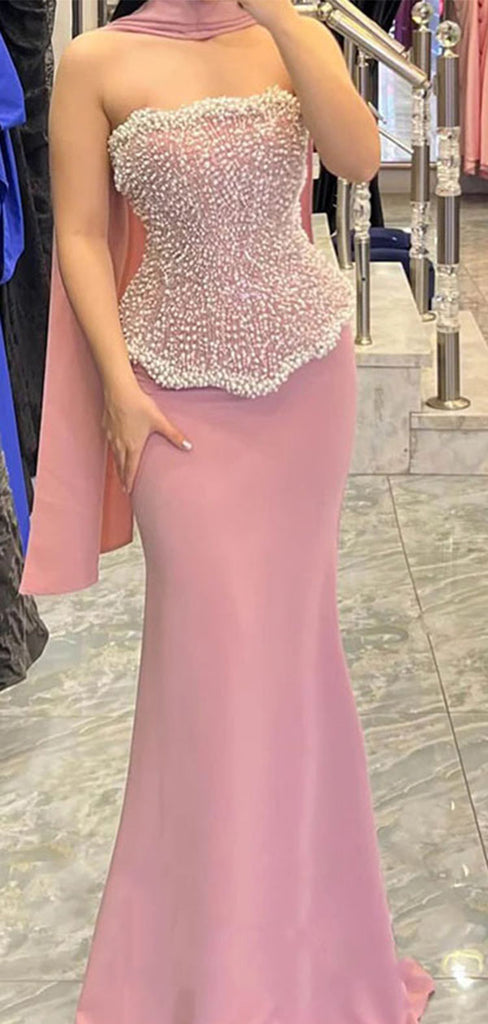 Elegant Pink Sweetheart Mermaid Long Prom Dress Ideas, Evening Party Dresses, WGP1989
