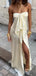 Elegant White Sweetheart Side Slit Long Prom Dress Ideas, Evening Party Dresses,WGP1925