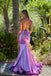 Elegant Purple V-Neck Mermaid Side Slit Long Prom Dress Ideas, Evening Party Dresses, WGP2016