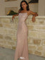 Sexy Pink Sparkly Mermaid Prom Dress Square Neck Sleeveless Sequin Evening Gown,WGP2186