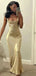 Elegant Yellow Spaghetti Strap Mermaid Long Prom Dress Ideas, Evening Party Dresses, WGP2011