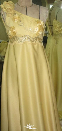 Elegant One-shoulder A-line Long Prom Dress Ideas, Evening Party Dresses,WGP1793