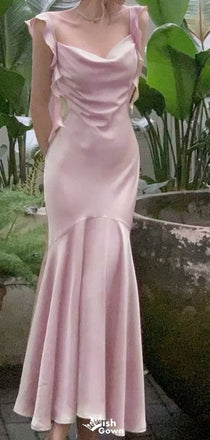 Elegant Spaghetii Strap Mermaid Long Prom Dress Ideas, Evening Party Dresses,WGP1817