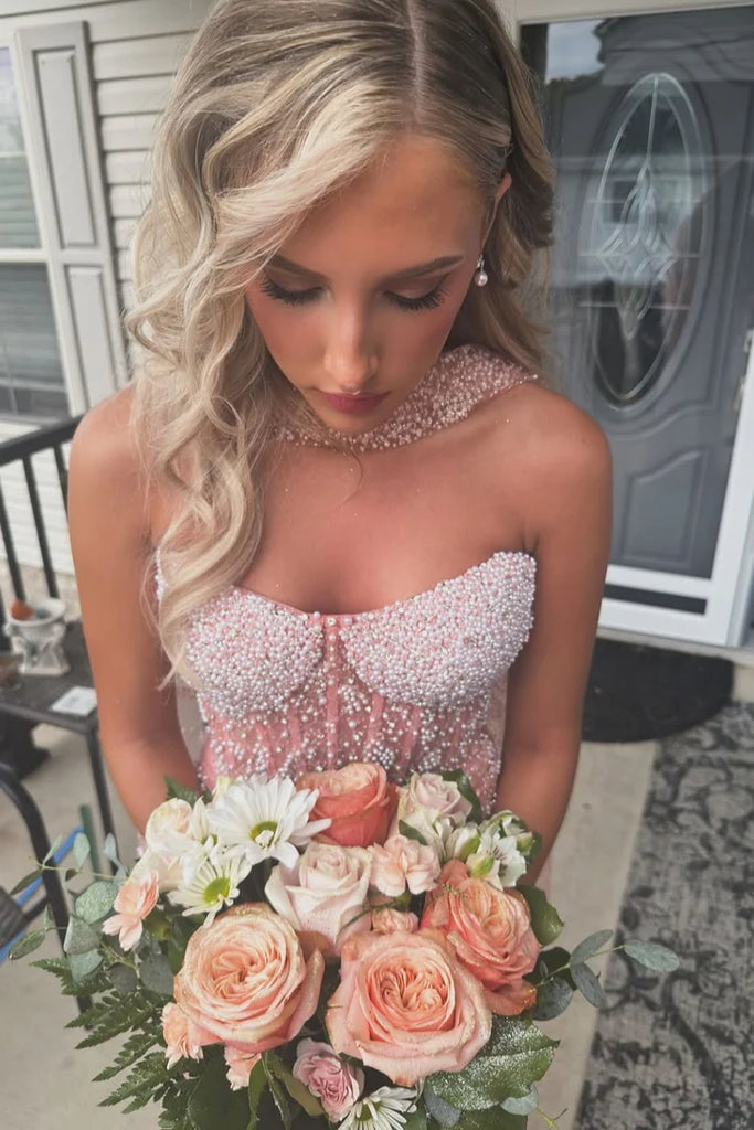 Unique Pink Sweetheart Mermaid Long Prom Dress Ideas, Evening Party Dressess,WGP1933