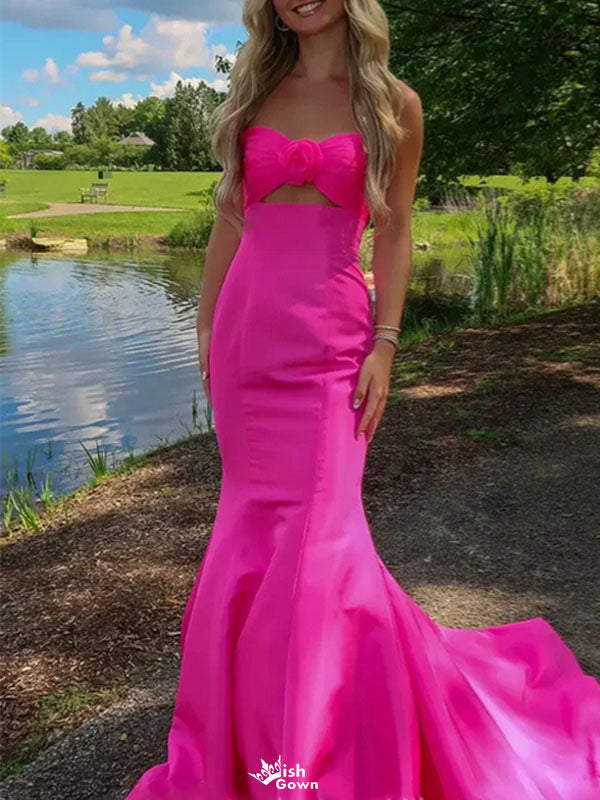 Elegant Pink Sweetheart Mermaid Long Prom Dress Ideas, Evening Party Dresses,WGP1822