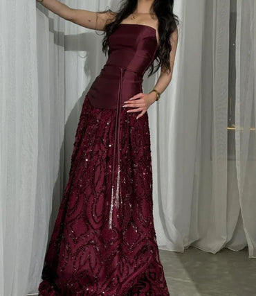 Elegant Red Sweetheart A-Line Long Prom Dress Ideas, Evening Party Dresses,WGP1911