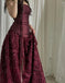 Elegant Red Sweetheart A-Line Long Prom Dress Ideas, Evening Party Dresses,WGP1911