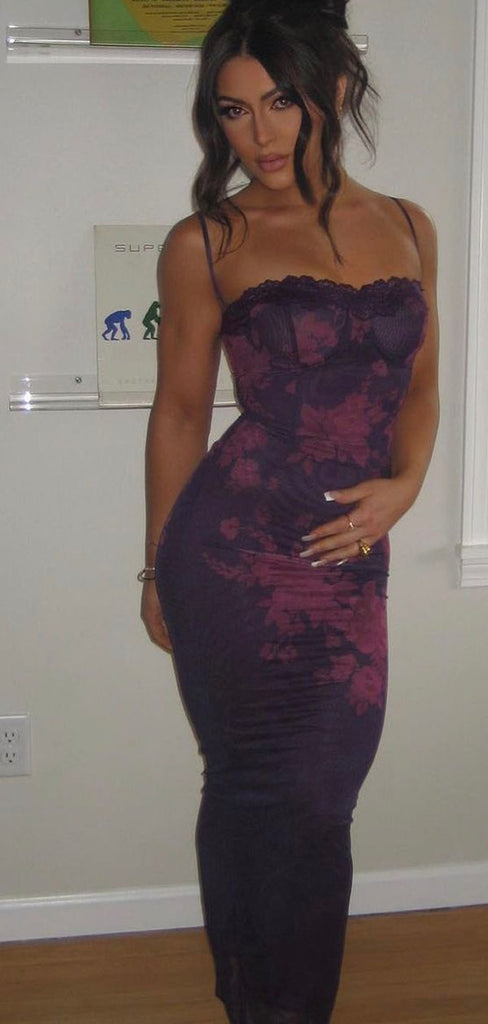 Sexy Applique Purple Spaghetti Strap Mermaid Long Prom Dress Ideas, Evening Party Dresses,WGP1737