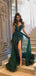 Sexy Green Sweetheart Mermaid Side Slit Long Prom Dress Ideas, Evening Party Dresses,WGP1661