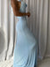 Elegant Blue Halter Mermaid Long Prom Dress Ideas, Evening Party Dresses,WGP1824