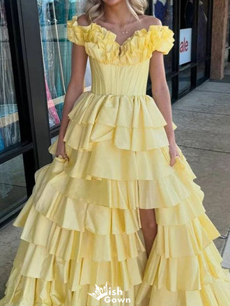 Elegant Off-shoulder A-line Long Prom Dress Ideas, Evening Party Dresses,WGP1210