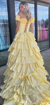 Elegant Off-shoulder A-line Long Prom Dress Ideas, Evening Party Dresses,WGP1210