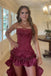 Sexy Red Sweetheart High Low Long Prom Dress Ideas, Evening Party Dresses,WGP1924