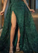 Sexy Green Sweetheart Mermaid Side Slit Long Prom Dress Ideas, Evening Party Dresses,WGP1661