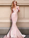 Sexy Pink V-Neck Mermaid Long Prom Dress Ideas, Evening Party Dresses,WGP1950