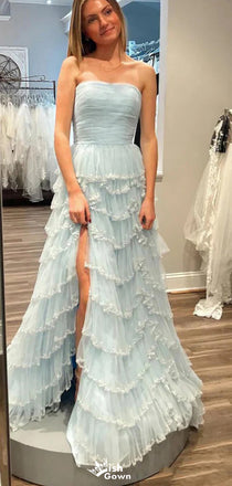 Gorgeous Strapless A-Line Long Prom Dress Ideas, Evening Party Dresses,WGP1110