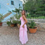 Sexy Pink V-Neck Ruffled Pink Prom Dress Unique Halter High Low Asymmetrical Gown,WGP2167
