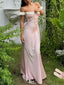 Elegant Pink Off-Shoulder Mermaid Long Prom Dress Ideas, Evening Party Dresses,WGP1938