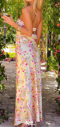 Casual Strapless Straight Across Sheath Long Prom Dress Ideas, Evening Party Dresses,WGP1314