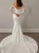 Elegant White Long Sleeve Lace Mermaid Long Weddingc Dresses With Sweep Trailing ,WDH166