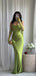 Elegant Green Spaghetti Strap Mermaid Long Prom Dress Ideas, Evening Party Dresses,WGP1777