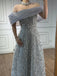 Elegant Blue Off-Shoulder Mermaid Long Prom Dress Ideas, Evening Party Dresses,WGP1914