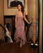 Sexy Pink Spaghetti Strap V-Neck Mermaid Long Prom Dress Ideas, Evening Party Dresses,WGP1861