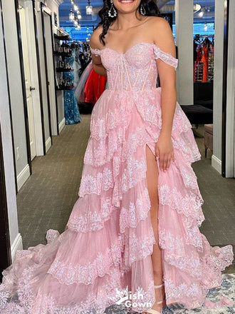 Elegant Off-shoulder A-line Long Prom Dress Ideas, Evening Party Dresses,WGP1122