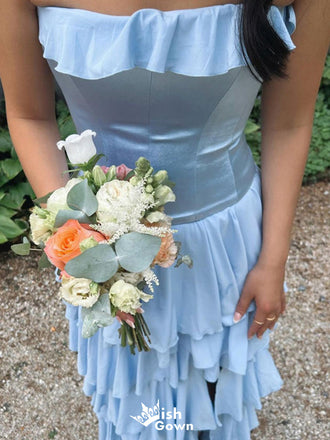 Elegant Strapless Straight Across A-line Long Prom Dress Ideas, Evening Party Dresses,WGP1421