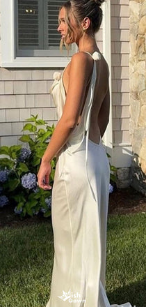 Elegant Spaghetti Strap V-neck Backless Mermaid Long Prom Dress Ideas, Evening Party Dresses,WGP1427