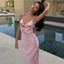 Elegant Pink Spaghetti Strap Mermaid Long Prom Dress Ideas, Evening Party Dresses,WGP1862