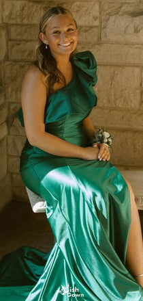 Elegant One-shoulder Mermaid Unique Long Prom Dress Ideas, Evening Party Dresses,WGP1468