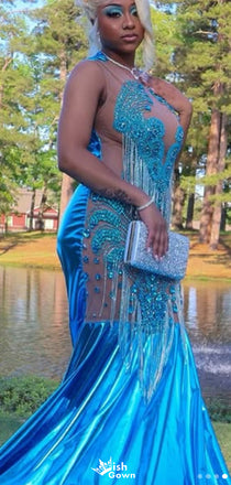 Gorgeous Halter Unique Mermaid Long Prom Dress Ideas, Evening Party Dresses,WGP1471