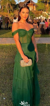 Elegant Sweetheart Off-shoulder A-line Long Prom Dress Ideas, Evening Party Dresses,WGP1139