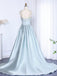 Unique Blue V-Neck Mermaid Long Prom Dress Ideas, Evening Party Dresses,WGP1778