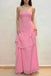 Pretty Hot Pink Ruffle Prom Dress Sleeveless Tiered Chiffon Floor Length Gown,WGP2112