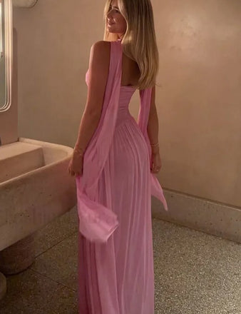 Sexy Pink Sweetheart A-Line Long Prom Dress Ideas, Evening Party Dresses,WGP1619