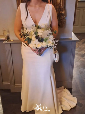 Casual Deep V-neck Mermaid Long Prom Dress Ideas, Evening Party Dresses,WGP1534