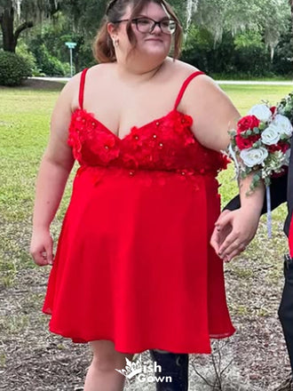 Elegant Spaghetti Strap A-line Short Mini Homecoming Dress,EPT405