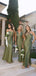 Elegant Green Mismatched Sleeveless Mermaid Long Bridesmaid Dresses Online,WGM453