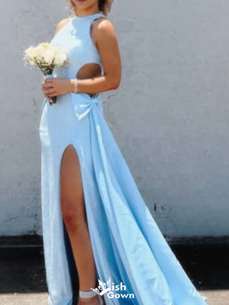Elegant Halter A-line Long Prom Dress Ideas, Evening Party Dresses,WGP1596