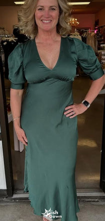 Casual Short Sleeves Mermaid Long Prom Dress Ideas, Evening Party Dresses,WGP1610