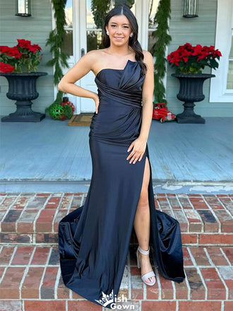 Formal Strapless Mermaid Unique Long Prom Dress Ideas, Evening Party Dresses,WGP1161