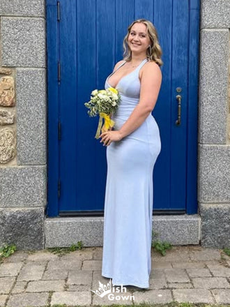 Sexy Halter V-neck Mermaid Long Prom Dress Ideas, Evening Party Dresses,WGP1636