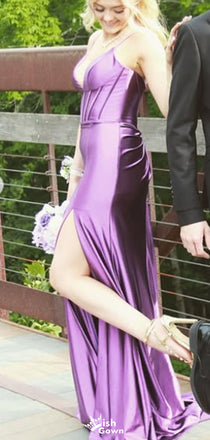 Elegant Spaghetti Strap V-neck Mermaid Long Prom Dress Ideas, Evening Party Dresses,WGP1640