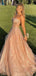 Shiny Pink Sweetheart A-Line Long Prom Dress Ideas, Evening Party Dresses,WGP1631