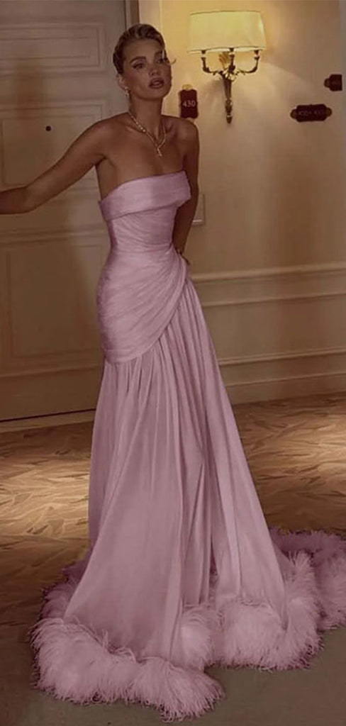 Elegant Pink Square Mermaid Long Prom Dress Ideas, Evening Party Dresses,WGP1943