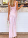 Simple Pink Spaghetti Strap Mermaid Long Prom Dress Ideas, Evening Party Dresses, WGP2043