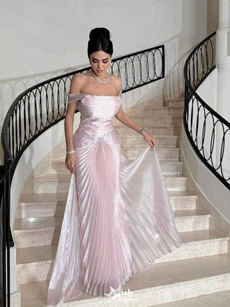 Elegant Pink Off-Shoulder Mermaid Long Prom Dress Ideas, Evening Party Dresses,WGP1757