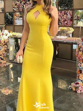 Gorgeous Halter Mermaid Long Prom Dress Ideas, Evening Party Dresses,WGP1691